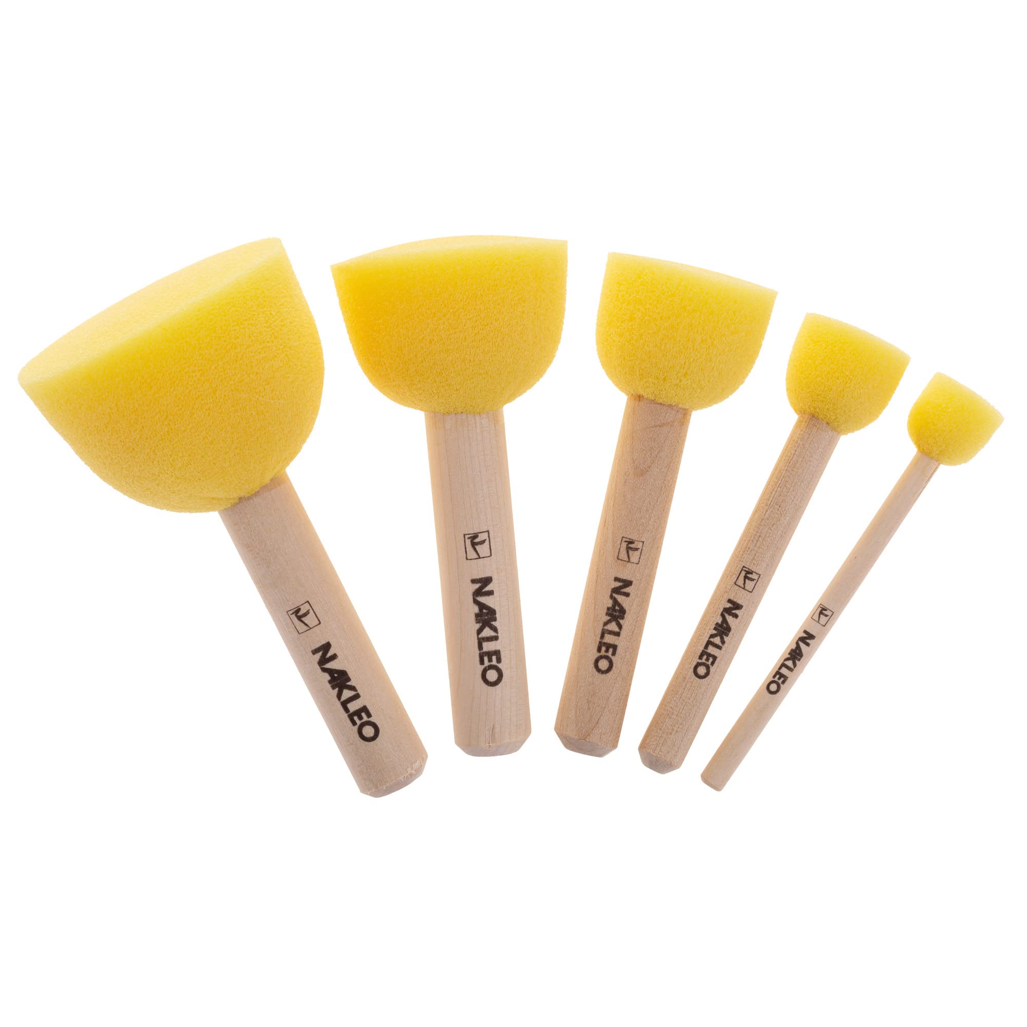 5 PCs Foam Stencil Stippling Brush // Sponge Stippler // Wooden Handle // Paint // Craft // Stenciling