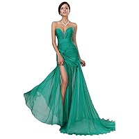 Women's Sexy Sweetheart Chiffon Long Evening Formal Party Dress