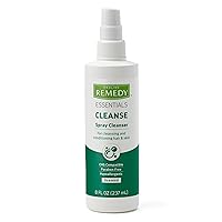 Medline Remedy Essentials Spray Cleanser (8 fl oz Spray), 36 Count, Scented, Full Body Cleanser & Shampoo, Sulfate Free, Gentle Body Wash, For Men & Women, Incontinence Cleaning, Bedside Cleansing