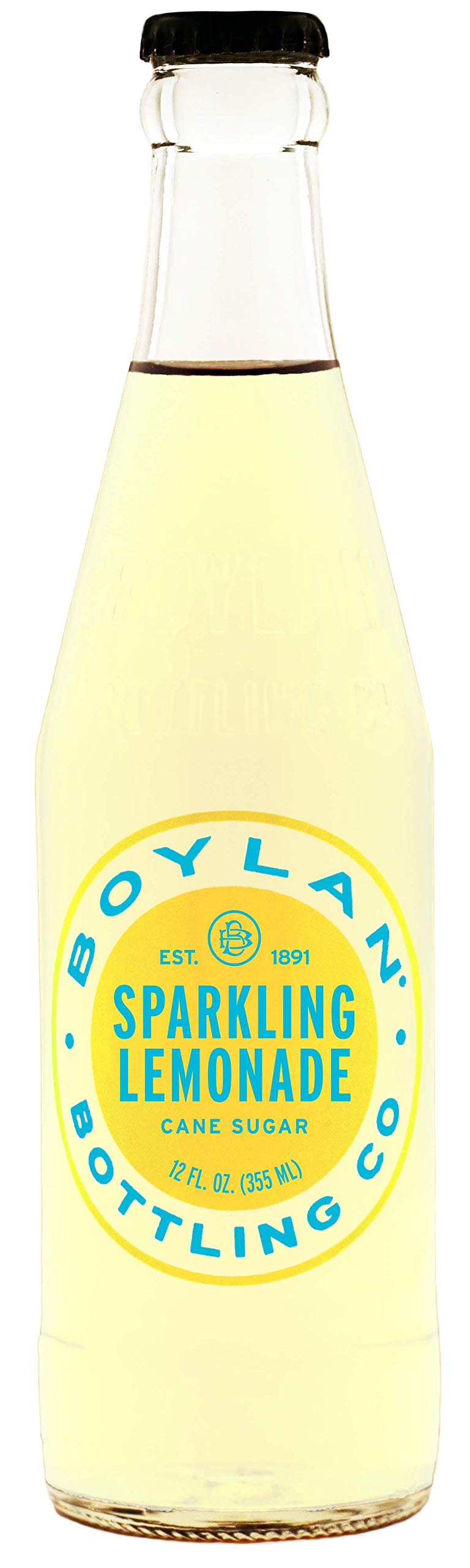 Boylan Bottling Pure Cane Sugar Soda Pop, Sparkling Lemonade, 12 oz Glass Bottles (Pack of 12)