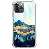 Aesthetic Blue Forest Mountain Sunrise Case Compatible with iPhone 11 Pro, Minimalist Landscape Scenery Color Art Case for iPhone 11 Pro for Teens, Trendy Cool TPU Bumper Phone Case Cover