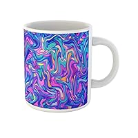 Coffee Mug Bright Neon Color Palette Digital Marbling Marble Abstract Colored 11 Oz Ceramic Tea Cup Mugs Best Gift Or Souvenir For Family Friends Coworkers