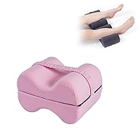 1pc Memory Foam Leg Pillow Foldable 2-in-1 Design Knee Support Pillow for Side Sleepers Leg Pad Cushion with Strap & Removable Cover for Relax Sciatica, Back, Hip, Knees, Joints, Pregnancy (Rose)