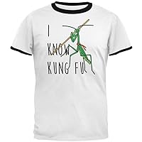 Old Glory Praying Mantis I Know Kung Fu Mens Ringer T Shirt