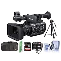Sony PXW-Z190 Compact 4K 3-CMOS 1/3-type Sensor XDCAM Camcorder - Bundle with Video Bag, 64GB SDXC U3 Card, Video Tripod, Cleaning Kit, Memory Wallet, Card Reader,