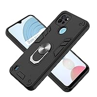 XYX Case for Oppo Realme C21, Heavy Duty Anti-Scratch Shockproof Case with 360 Degree Rotation Ring with Magnetic Car Mount for Realme C21, Black