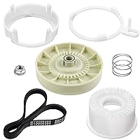 W10721967 Washer Pulley Clutch Kit & W10006384 Drive Belt by Techecook - Compatible for Whirlpool Kenmore Maytag washing machine Replaces PS10057144 W10006354 W10006356 W10239973 WTW5000DW1 MVWX655DW1