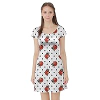 CowCow Womens Sun Dress Bee Honeycombs Honey Insect Honeybee Cap Sleeve Dress, XS-5XL