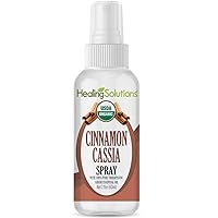 Healing Solutions Organic Cinnamon Cassia Spray - Water Infused with Cinnamon Cassia Essential Oil - Certified USDA Organic - 2 Ounce Bottle
