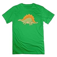 Men's Cartoon Stegosaurus Dinosaur T Shirt ForestGreen