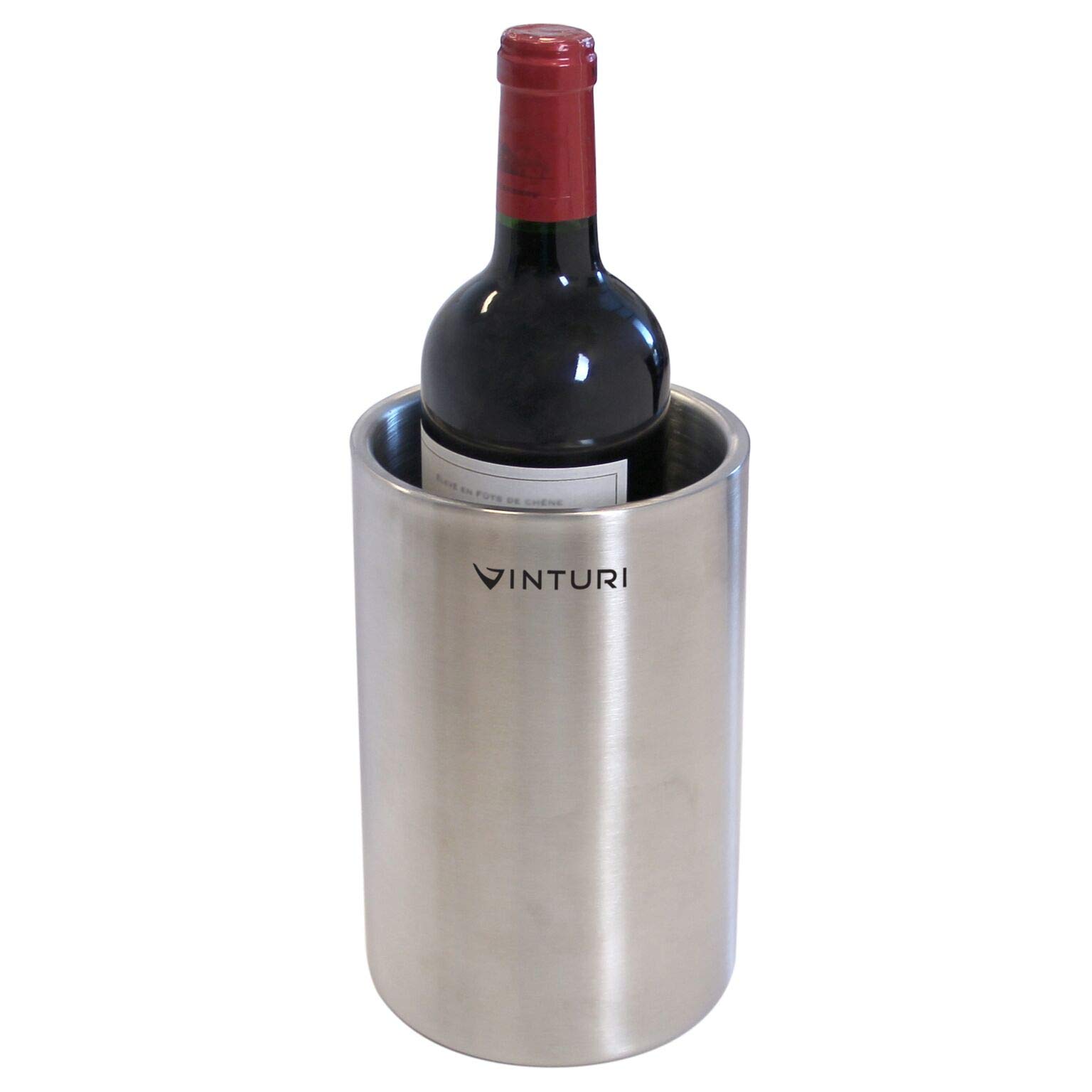 Vinturi V9073 Stainless Steel Double Walled Wine and Champagne Cooler No Ice Required, Silver