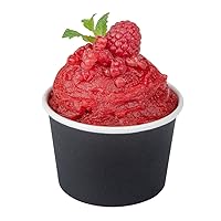 Coppetta 4 Ounce Dessert Cups 50 Disposable Ice Cream Cups - Lids Sold Separately Heavy-Duty Black Paper Frozen Yogurt Bowls For Hot And Cold Foods Perfect For Gelato Or Mousse