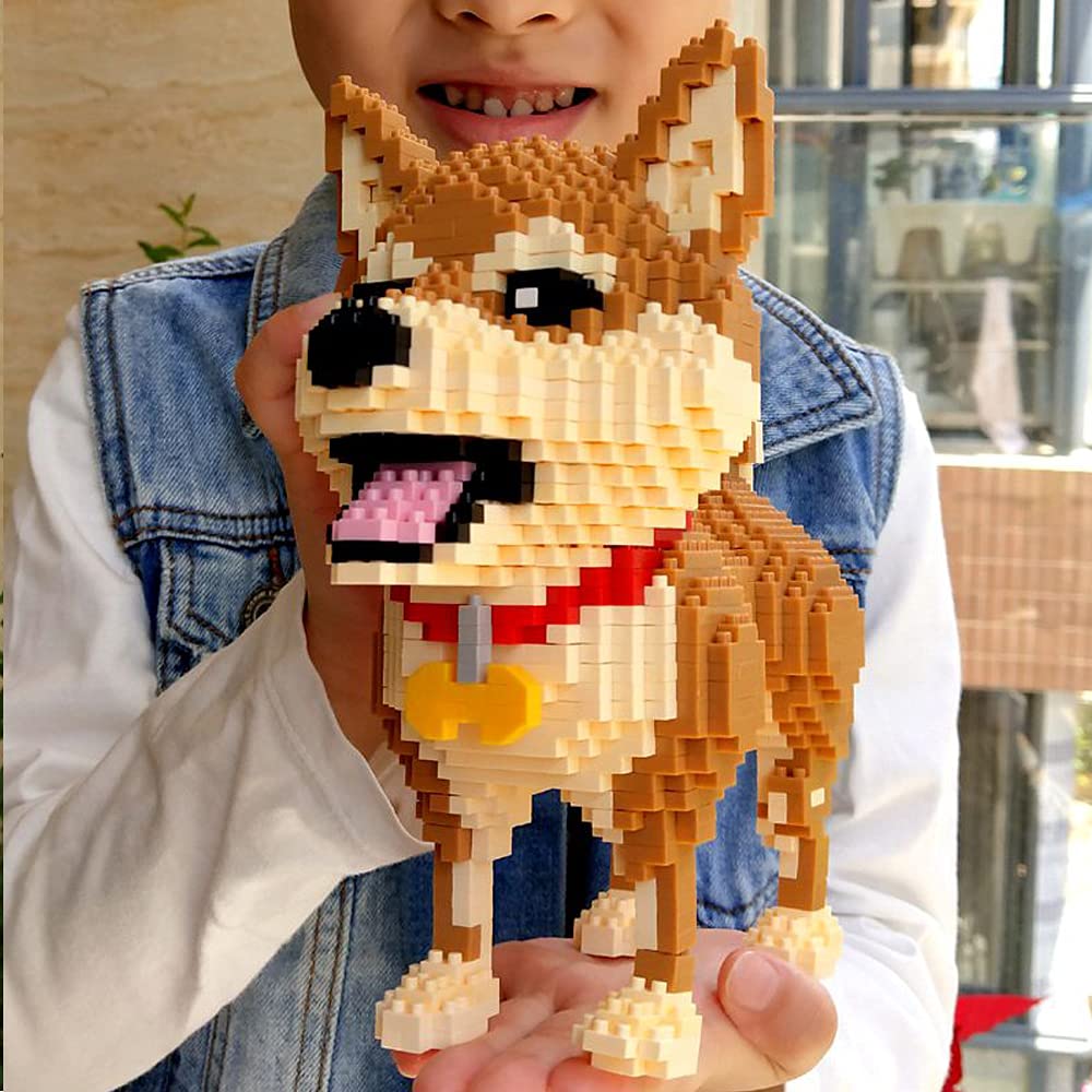 Ulanlan Adult Building Sets, Micro Bricks Dog Animal Building Toy Bricks Dog for Women, Girl 14+, Teens or Adult, Shiba 1850 Pieces