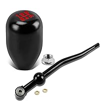 Compatible with Civic/Del Sol/CRX/Integra Double Bend Short Throw Shifter+5-Speed Gear Knob (Black)
