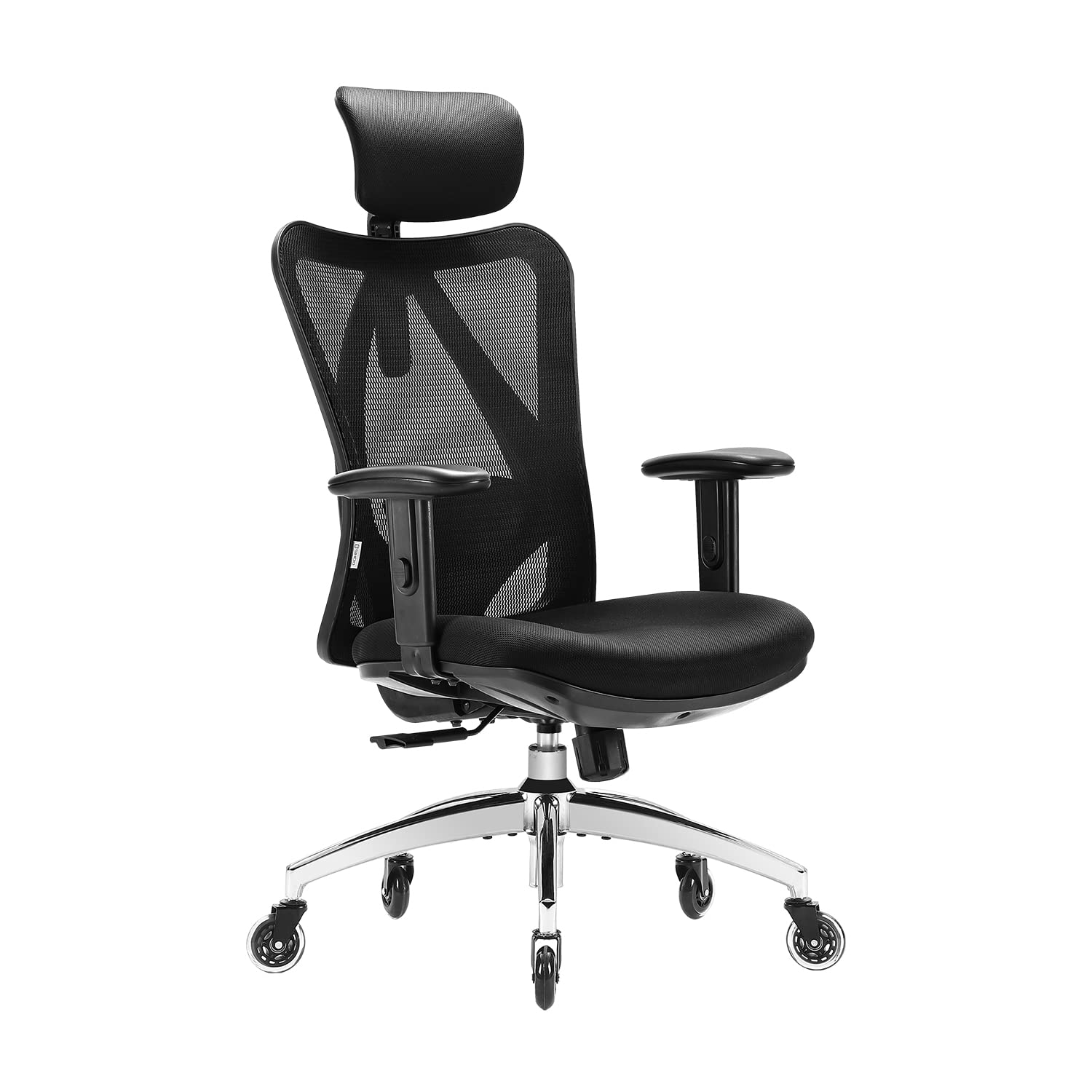 Mua XUER Ergonomic Office Chair, Mesh Computer Desk Chair with Adjustable  Sponge Lumbar Support, Thick Cushion, PU Armrest and Headrest, High Back  Swivel Home Office Task Chair for Work (Black) trên Amazon