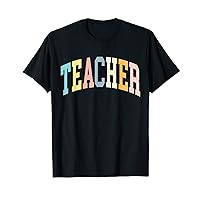 Teacher Colorful Letters Funny Teach T-Shirt
