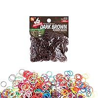 Rubber Bands Hair Band Hair Accessories Stretchy No Damage Mini Hair Ties (Dark Brown - 250 Pcs)