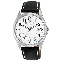 [シチズン Q&Q] 腕時計 アナログ 防水 日付 革ベルト D026-304 メンズ ホワイト
