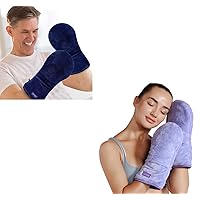 REVIX Microwavable Heating Mittens for Hand and Fingers to Relieve Arthritis Pain, Heated Hands Mitts Warmers 2 Pairs, Unscented (Navy + Orchid)