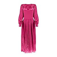 Womens Summer Dresses Ladies Dress Pleated Long Dresses are Exquisitely Designed for All Occasions(Hot Pink,XX-Large)
