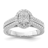 14k Gold Lab Grown Diamond Si1 Si2 G H I Cluster Ring Jewelry for Women
