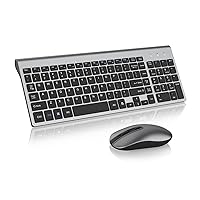 cimetech Wireless Keyboard and Mouse Combo, Compact Full Size Wireless Computer Keyboard and Mouse Set 2.4G Ultra-Thin Sleek Design for Windows, Computer, Desktop, PC, Notebook, Laptop - Grey