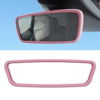 Pink Rear View Mirror Trim for Tesla Model 3 Y X S Semi 2014-2024, Interior Rearview Mirror Protector Silicone Screen Edge Frame Cover Decoration Trim Frame, Car Accessories (Pink)