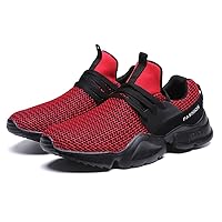 Men’s Lightweight Walking Shoes-Gym Running Shoes Men’s Breathable Mesh Sports Fashion Jogging Shoes, Suitable for Tennis Exercise Red