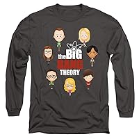 The Big Bang Theory Long Sleeve T-Shirt Cartoon Characters Charcoal