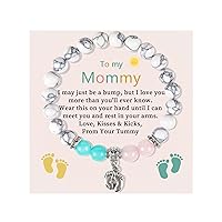 New Mom Gifts Pregnancy Gifts for First Time Moms Natural Stone Bracelets Mommy To Be Gifts for 1st Time Mom Bracelets for Women Trendy