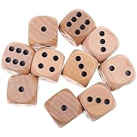 10Pcs 20mm Wooden D6 Dice, Durable Board Games Round Corner 6 Sided Dice Creative Wooden Crafts Entertainment Toy for Adults Clever Fashion