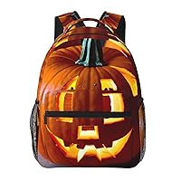 Fall Pumpkin Print Laptop Backpack Stylish Bookbag College Daypack Travel Business Work Bag For Men Women