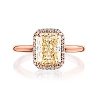 Kobelli Pale Apricot Champagne Crushed Ice Moissanite Ring 18K Rose Gold