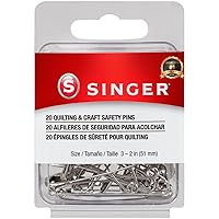 SINGER 00206 Quilting and Craft Safety Pins, Size 3, 20-Count,
