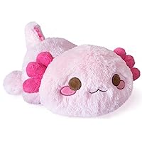 Microwavable Heating Pad for Women and Kids- Axolotl Warmable Stuffed Animals - Kawaii Hot and Cold Pink Plushie Toy - Cute Gifts for Girls
