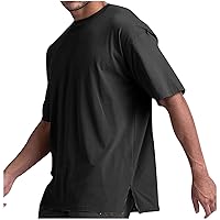 Men's Heavyweight Cotton Short Sleeve Crew Neck T-Shirt Casual Athletic Oversized Shirts Fashion 2024 Summer Outfits