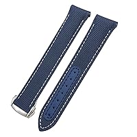 19/20/21mm Curved End Nylon Fabric Watchband Fit for Omega Seamaster 300 Aqua Terra 150 Watch Strap