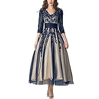 Midi Lace Mother of The Bride Dress Formal Evening Party Prom Gown