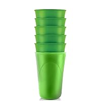 Preserve Everyday BPA Free 16 Ounce Cups Made from Recycled Plastic, Set of 6, Apple Green