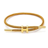 Bracelets for Women Girls Adjustable Charm Bracelet, 18k Gold-plated Buckle Design Titanium Steel Wire Rope Women's Gift Jewelry