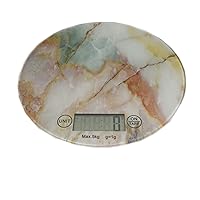 5Kg/1G Water Transfer Round Glass Small Electronic Scale Electronic Kitchen Scale Baking Scale HD LCD Display,Beige