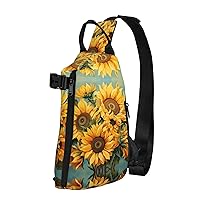 Sunflower Beauty Print Lightweight Adjustable Crossbody Backpack Daypack For Men,Women Sling Bag