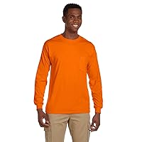 Cotton 6 oz. Long-Sleeve Pocket T-Shirt (G241) Safety Orange, XL