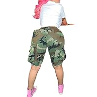 Voghtic Womens Camo Cargo Shorts High Waisted Casual Trendy Summer Army Fatigue Short Jeans Loose Fit Workout Short Pants