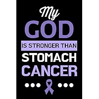 My God is Stronger Than Stomach Cancer: Lined Journal Notebook for Gastric Cancer Survivors, Periwinkle Awareness Month