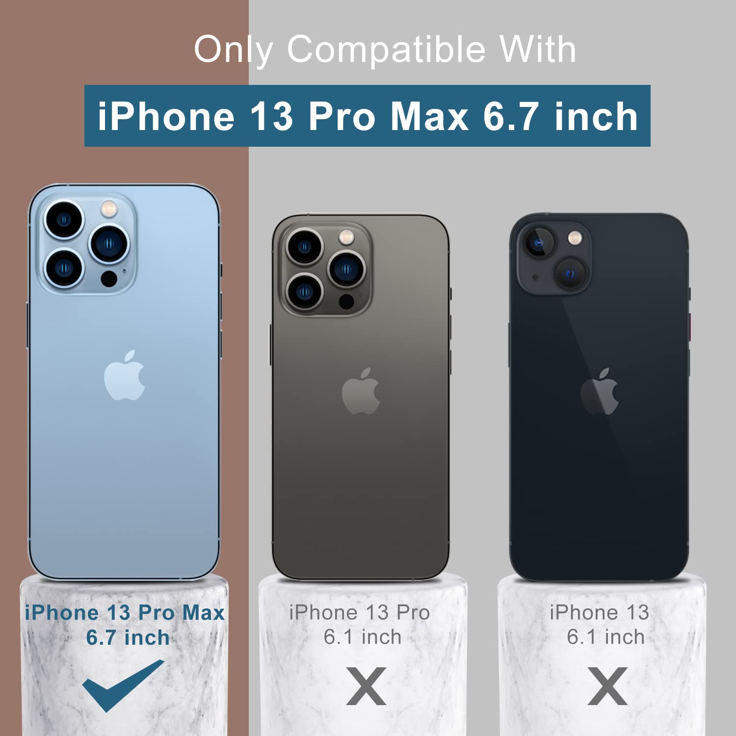 DEENAKIN iPhone 13 Pro Max Case with Screen Protector,Pass 16ft Drop Tested Durable Soft Silicone Gel Rubber Cover,Slim Fit Protective Phone Case for iPhone 13 Pro Max 6.7