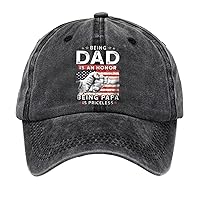 Being A Dad is an Honor Being A Papa is Priceless Hat for Men, USA Flag Cotton Graphic Baseball Cap
