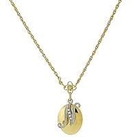 1928 Jewelry Gold- and Silver-Tone Crystal Initial Locket Necklace, 16