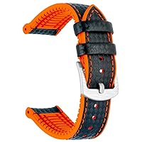 Silicone Watch Band 20mm 22mm Carbon Fiber Lightweight Rubber Watch Bands for Men Women Tapered Strap Metal Buckle