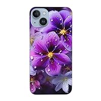 Purple Flower Print for iPhone 14 Case Drop-Proof Protection 6.1 in for iPhone 14, 6.7in for iPhone 14 Plus